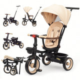 HandTricycle - Beige : Tricycle évolutif et pliable 7 en 1