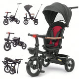 HandTricycle - Noir : Tricycle évolutif et pliable 7 en 1