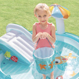 Bassin gonflable pour enfants avec toboggan et seau d'arrosage - AlligatorPool livraison partout au maroc magasin de jouet kidcado