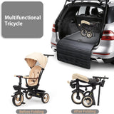 HandTricycle - Beige : Tricycle évolutif et pliable 7 en 1
