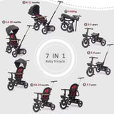 HandTricycle - Noir : Tricycle évolutif et pliable 7 en 1